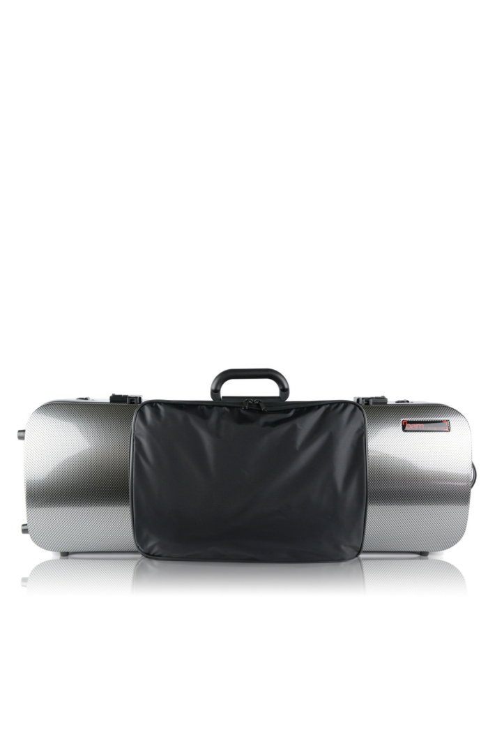 Hightech rektangulär Violaetui Compact med notficka - Silver Carbon look