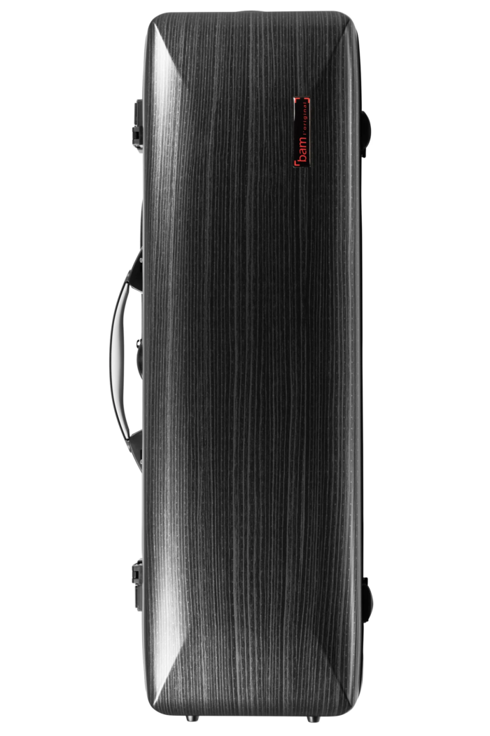 NY DESIGN! Rektangulär HIGHTECH fiolfodral med musikficka - Black Lazure