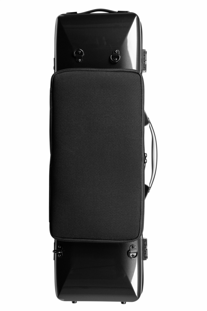 NY DESIGN! Rektangulär HIGHTECH fiolfodral med musikficka - Black Carbon - Bild 2