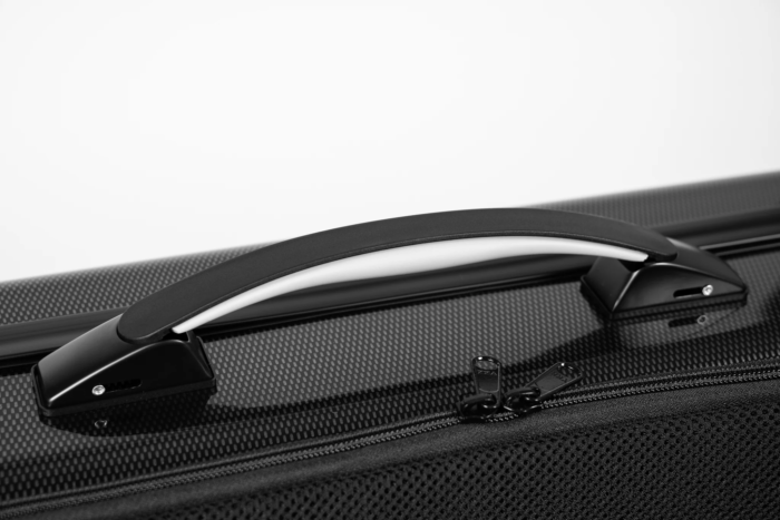 NY DESIGN! Rektangulär HIGHTECH fiolfodral med musikficka - Black Carbon - Bild 4